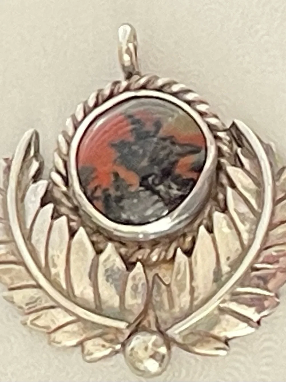 Picture Jasper & Sterling Navajo Pendant